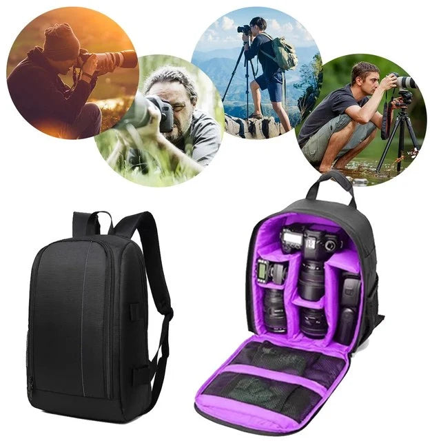 Camera Backpack | Waterproof Nylon, Lightweight & Multiple Compartments