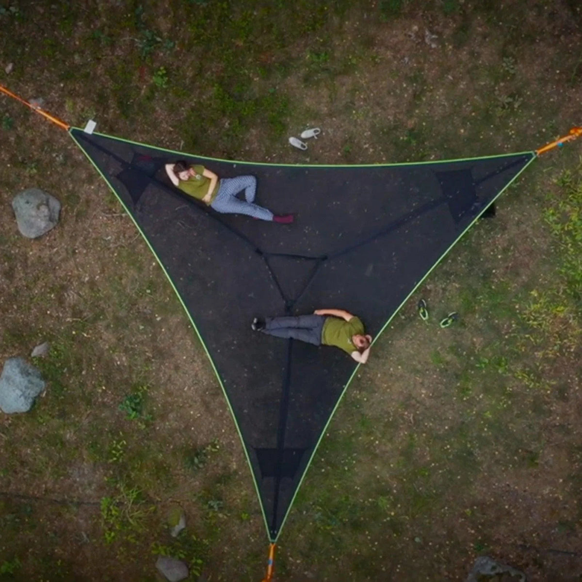 Camping Hammock | 3-Point Anchoring & Polyester Mesh | Multi-Person