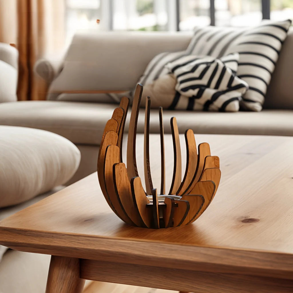 Candle Holder | Handcrafted Layered Wood & Tealight Compatible