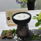 Candle Holder | Sculptural Cement & Wood