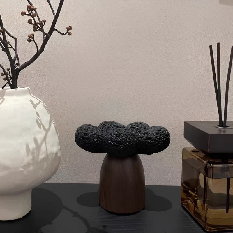 Candle Holder | Sculptural Cement & Wood