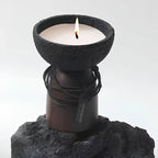 Candle Holder | Sculptural Cement & Wood