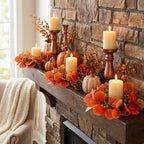 Candle Ring Wreath Set | Artificial Fall Eucalyptus | Set of 6