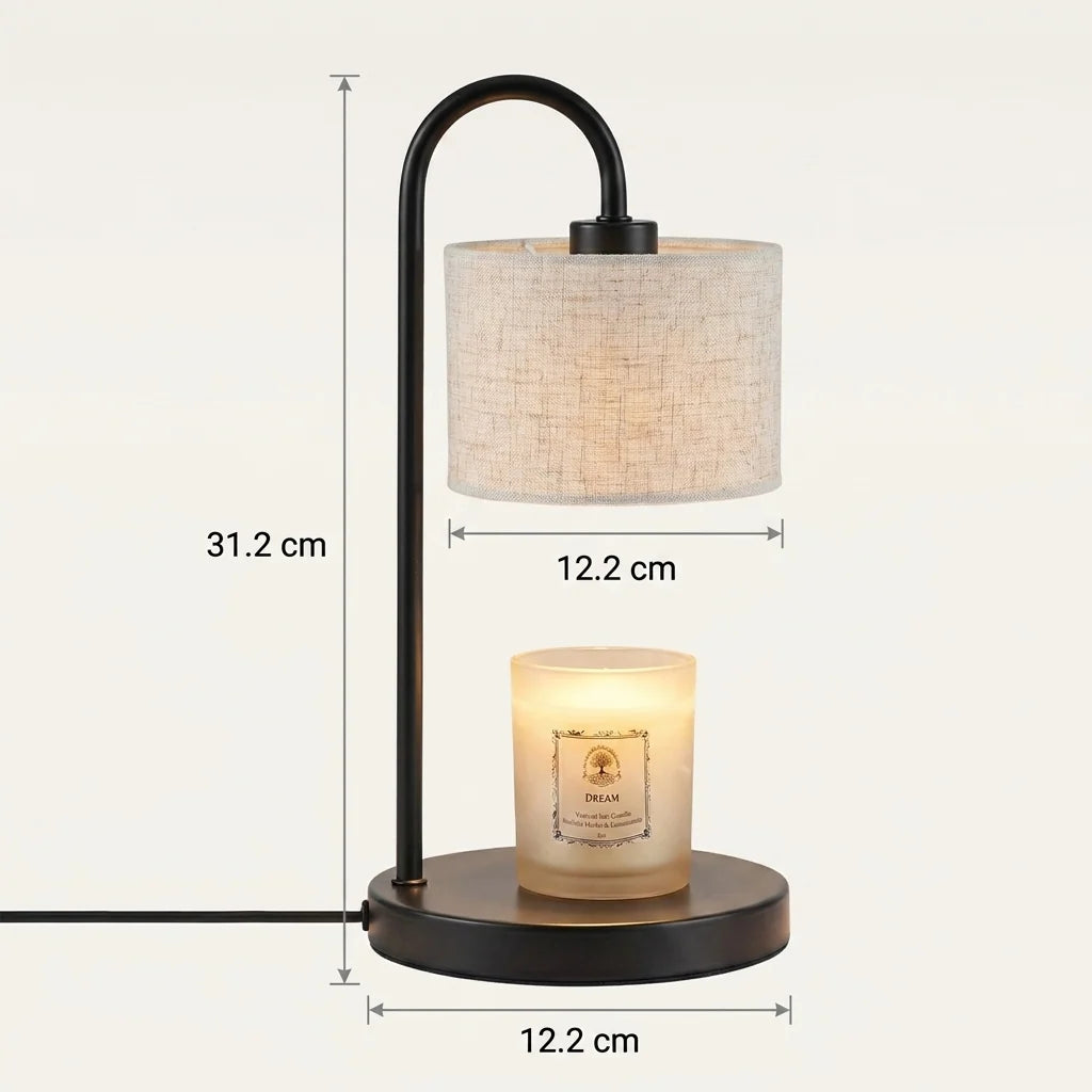 Candle Warmer Lamp | Adjustable Head & Two-Tone Finish | Matte Black & Bronze