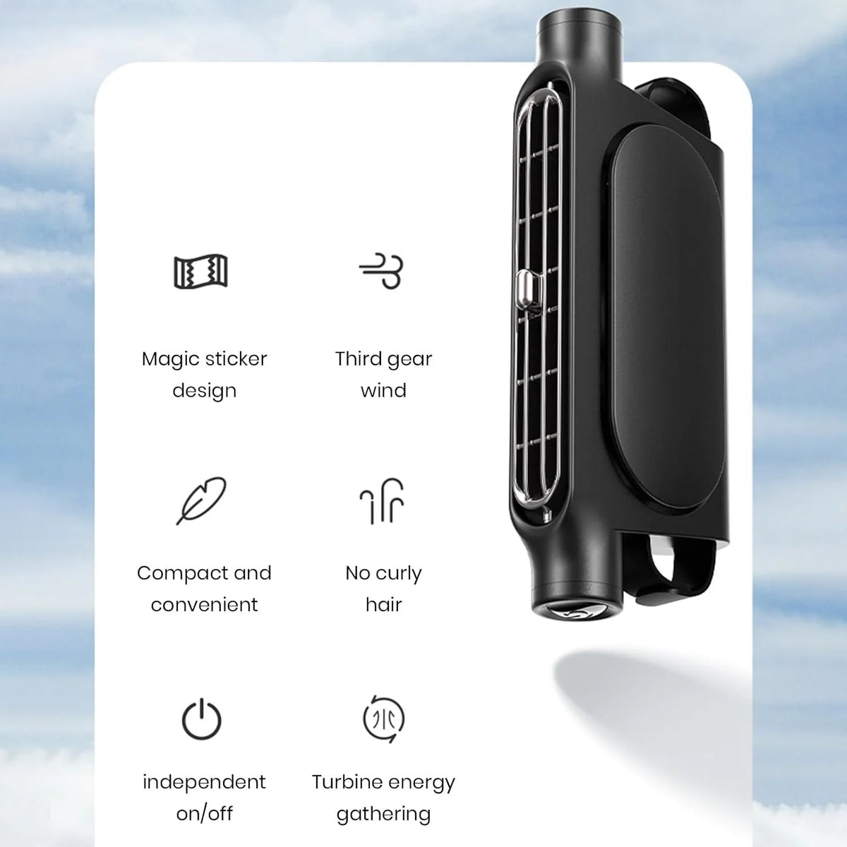 Car Cooling Fan | USB-Powered Bladeless 3-Speed | 1+1 Free