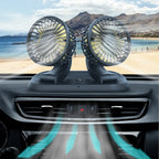Car Fan | Dual-Head 360° Rotation & Two-Speed Settings