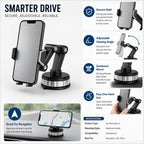 Car Phone Mount | Adjustable Suction Cup & Vent Clip