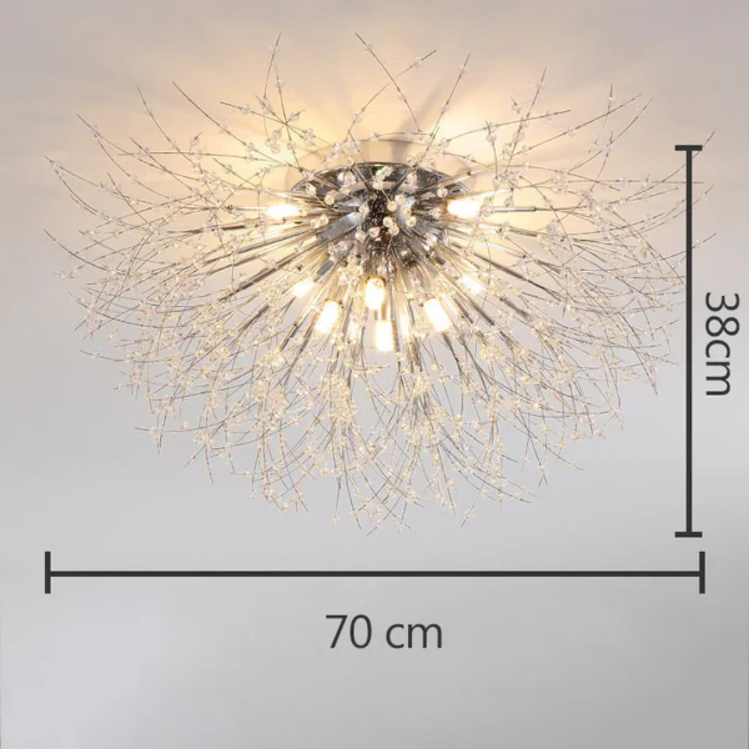 Ceiling Lamp | Crystal Design & Warm LED | 4–8 Lights