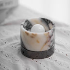 Ceiling Lamp | Marble Body & Glass Shade | 12 cm Diameter