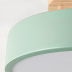Ceiling Lamp | Circular Wood-Grain Body & Acrylic Shade | 20 cm