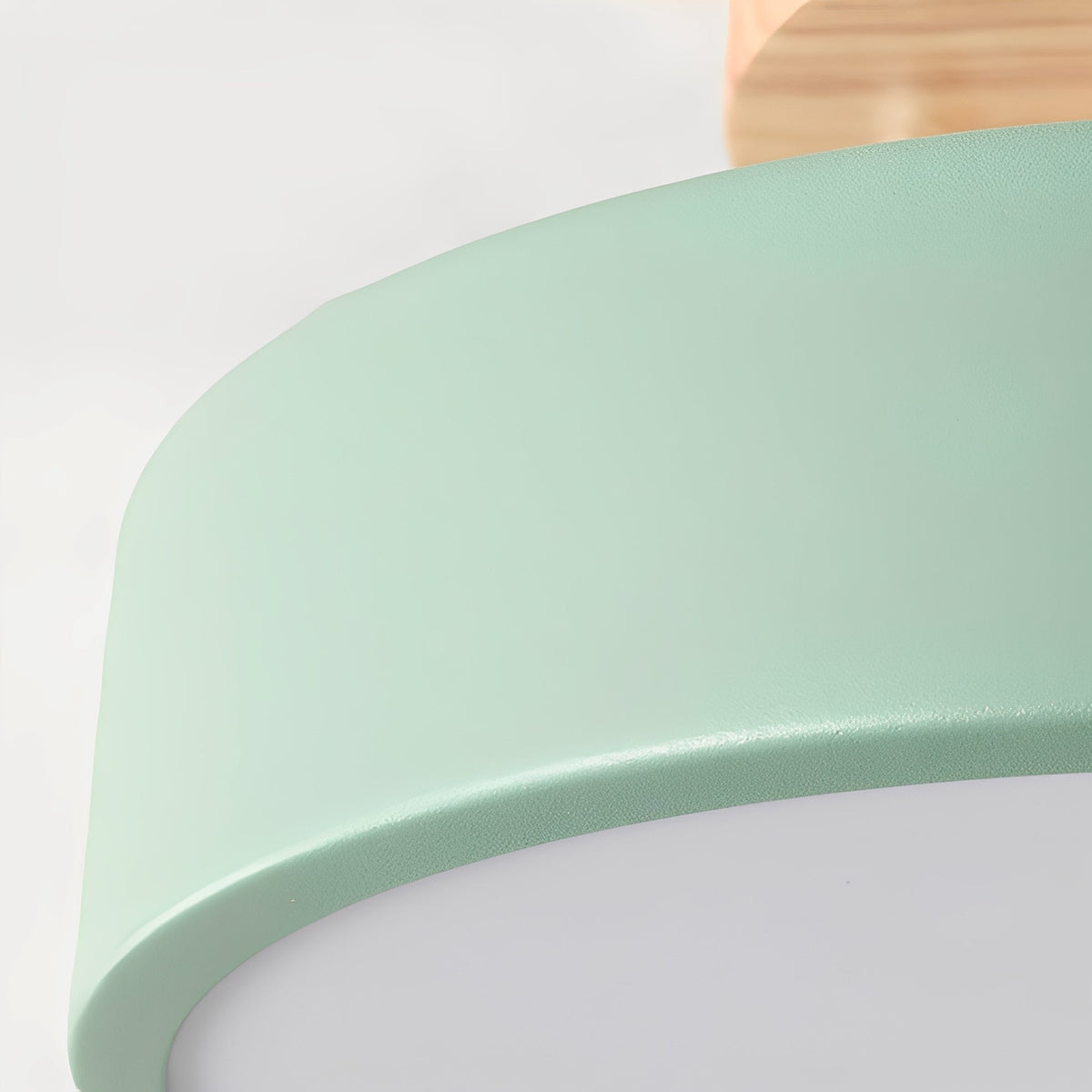 Ceiling Lamp | Circular Wood-Grain Body & Acrylic Shade | 20 cm
