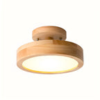 Ceiling Lamp | Circular Wood-Grain Body & Acrylic Shade | 20 cm