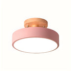 Ceiling Lamp | Circular Wood-Grain Body & Acrylic Shade | 20 cm
