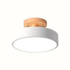 Ceiling Lamp | Circular Wood-Grain Body & Acrylic Shade | 20 cm