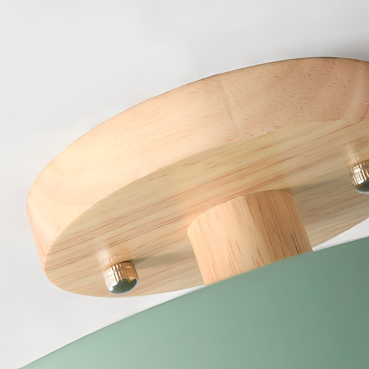 Ceiling Lamp | Circular Wood-Grain Body & Acrylic Shade | 20 cm