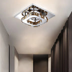 Ceiling Light | Faceted Crystal & Integrated LED | 20cm Square