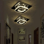 Ceiling Light | Faceted Crystal & Integrated LED | 20cm Square