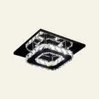 Ceiling Light | Faceted Crystal & Integrated LED | 20cm Square