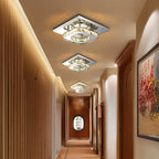 Ceiling Light | Faceted Crystal & Integrated LED | 20cm Square