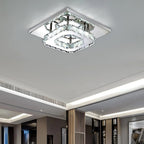 Ceiling Light | Faceted Crystal & Integrated LED | 20cm Square