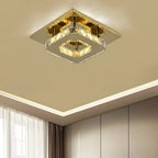 Ceiling Light | Faceted Crystal & Integrated LED | 20cm Square