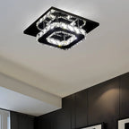 Ceiling Light | Faceted Crystal & Integrated LED | 20cm Square