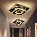 Ceiling Light | Faceted Crystal & Integrated LED | 20cm Square