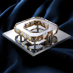 Ceiling Light | Faceted Crystal & Integrated LED | 20cm Square