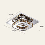 Ceiling Light | Faceted Crystal & Integrated LED | 20cm Square