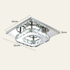 Ceiling Light | Faceted Crystal & Integrated LED | 20cm Square
