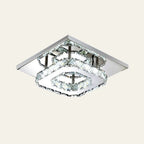 Ceiling Light | Faceted Crystal & Integrated LED | 20cm Square