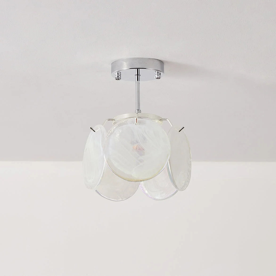 Ceiling Light | Glass Shade & Metal Canopy | Damp-Location Rated