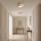 Ceiling Light | Travertine Stone & Wood Base | Integrated LED