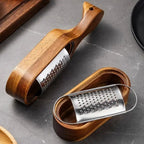 Cheese Grater | Stainless Steel Plate | Wooden Handle