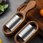 Cheese Grater | Stainless Steel Plate | Wooden Handle