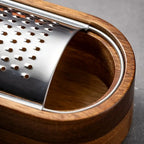 Cheese Grater | Stainless Steel Plate | Wooden Handle