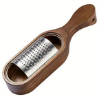 Cheese Grater | Stainless Steel Plate | Wooden Handle