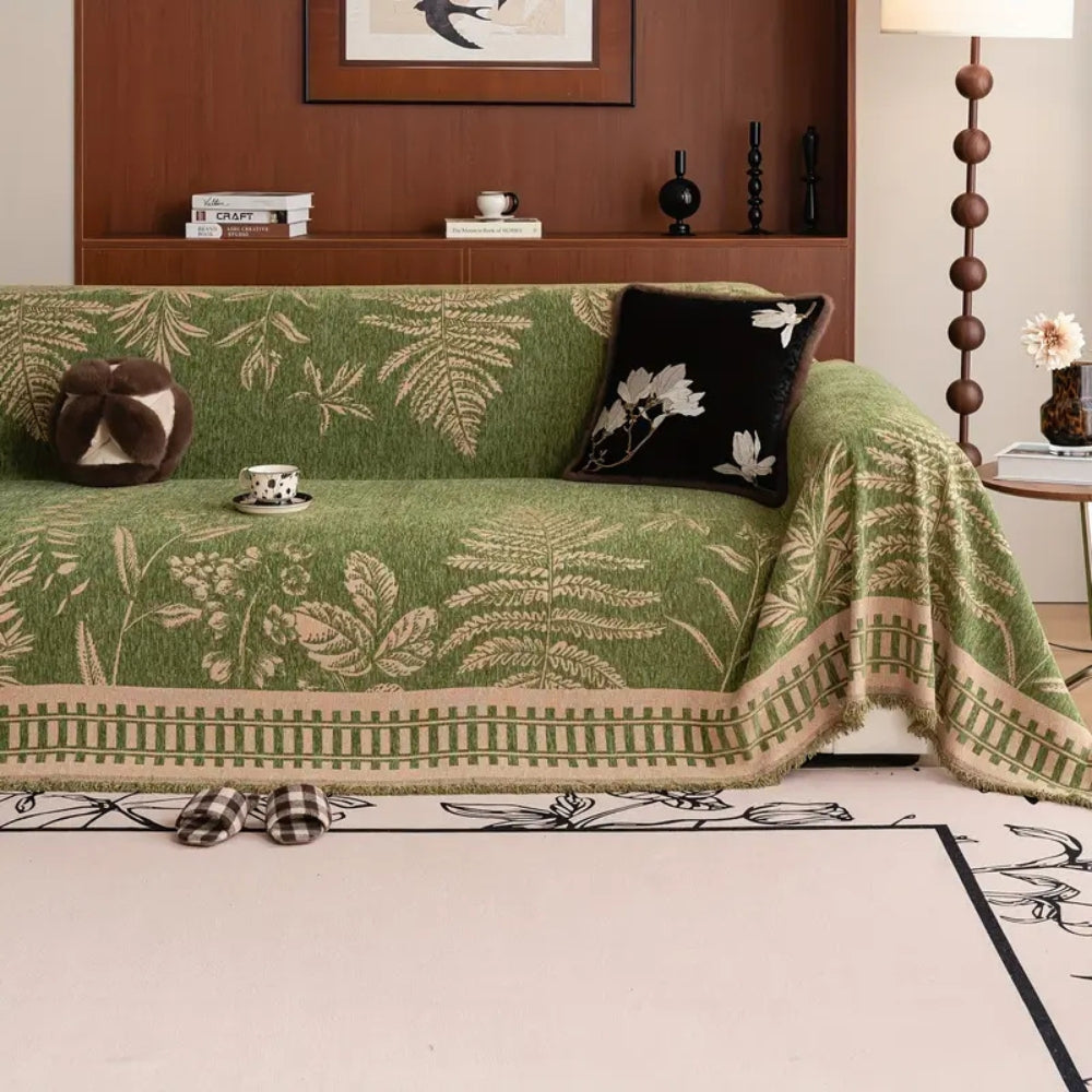 Sofa Cover | Botanical Floral Chenille | Durable Design