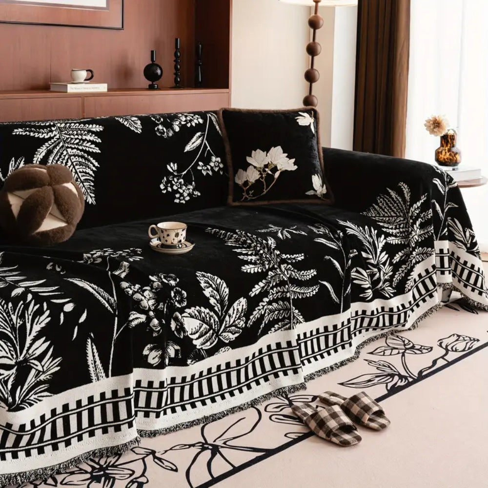 Sofa Cover | Botanical Floral Chenille | Durable Design