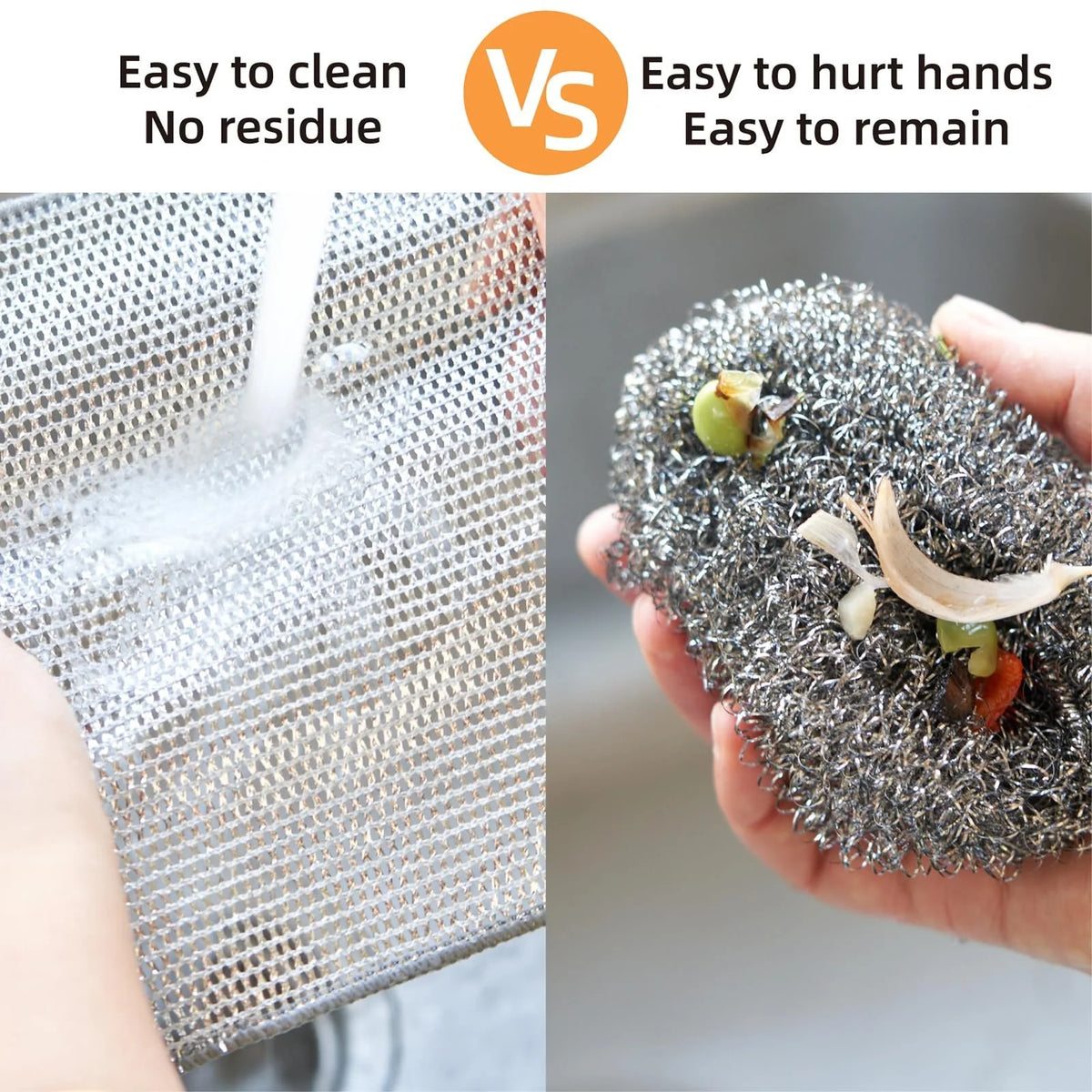 Cleaning Cloths | Double-Layer Stainless Steel Mesh & Non-Scratch | Set of 20