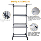 Clothes Drying Rack | 3-Tier Foldable & Wheeled
