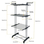 Clothes Drying Rack | 3-Tier Foldable & Wheeled