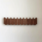 Coat Rack | Piano-Shaped Wood Panel | Metal Hooks