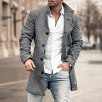 Coat | Retro Style & Button Closure | Mid-Length