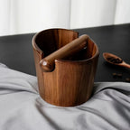 Espresso Knock Box | Solid Wood & Built-In Bar | Space-Saving