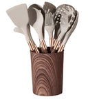 Cooking Utensil Set | Silicone Heads & Contoured Handles | 10-Piece