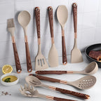 Cooking Utensil Set | Silicone Heads & Contoured Handles | 10-Piece