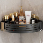 Corner Shower Rack | Triangular Aluminum Shelf | Self-Adhesive Mount