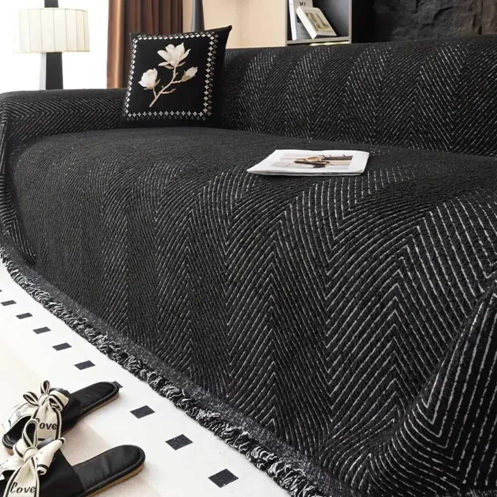 Couch Cover | Reversible Herringbone, Water-Resistant & Non-Slip Fit