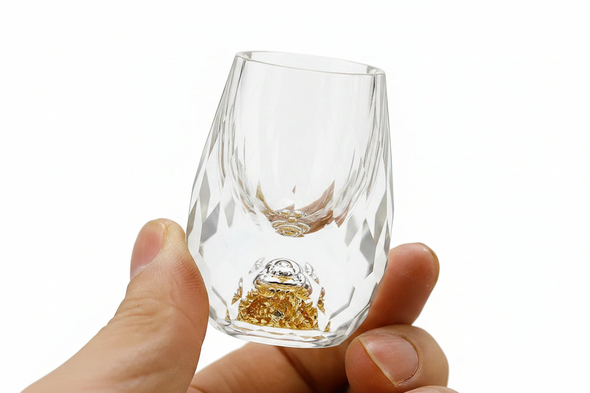 Drinking Glasses | Gold Flake Crystal | Set of 2